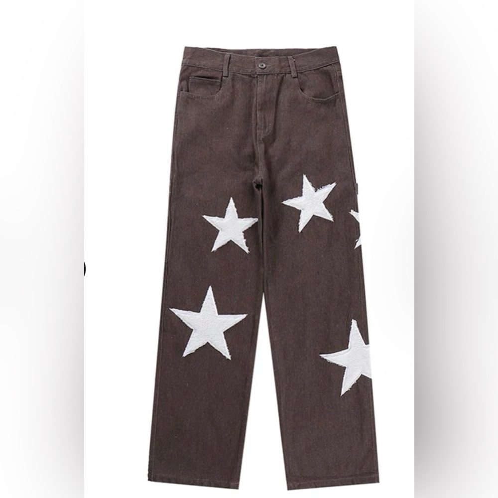 DAXUEN | Embroidery Star Baggy Jeans | XL